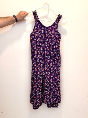 Lands End Vintage Floral Snow suit/Bib 5/6 size M Girls
